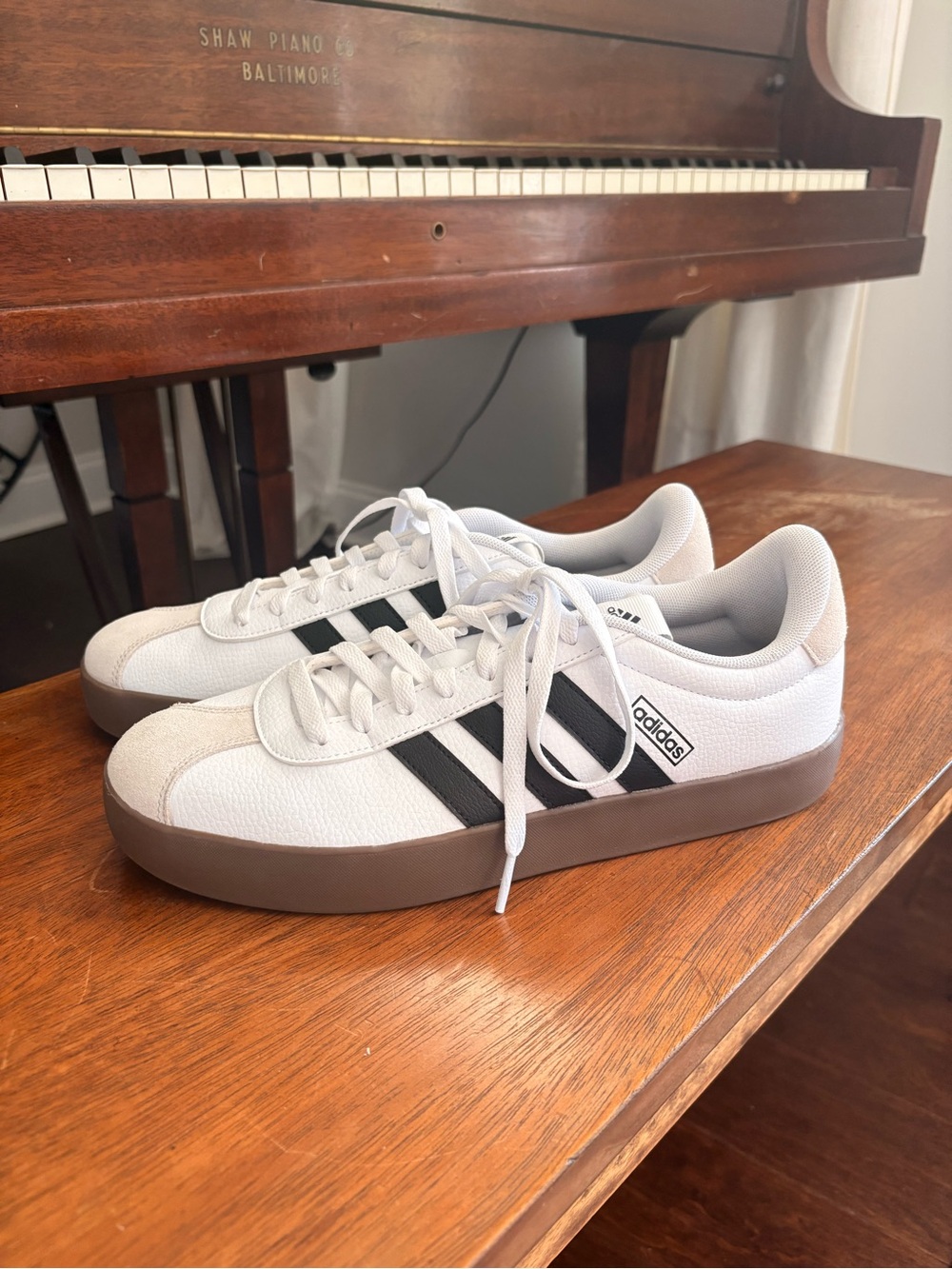 adidas sambas Men’s White Sneakers with Black Stripes
